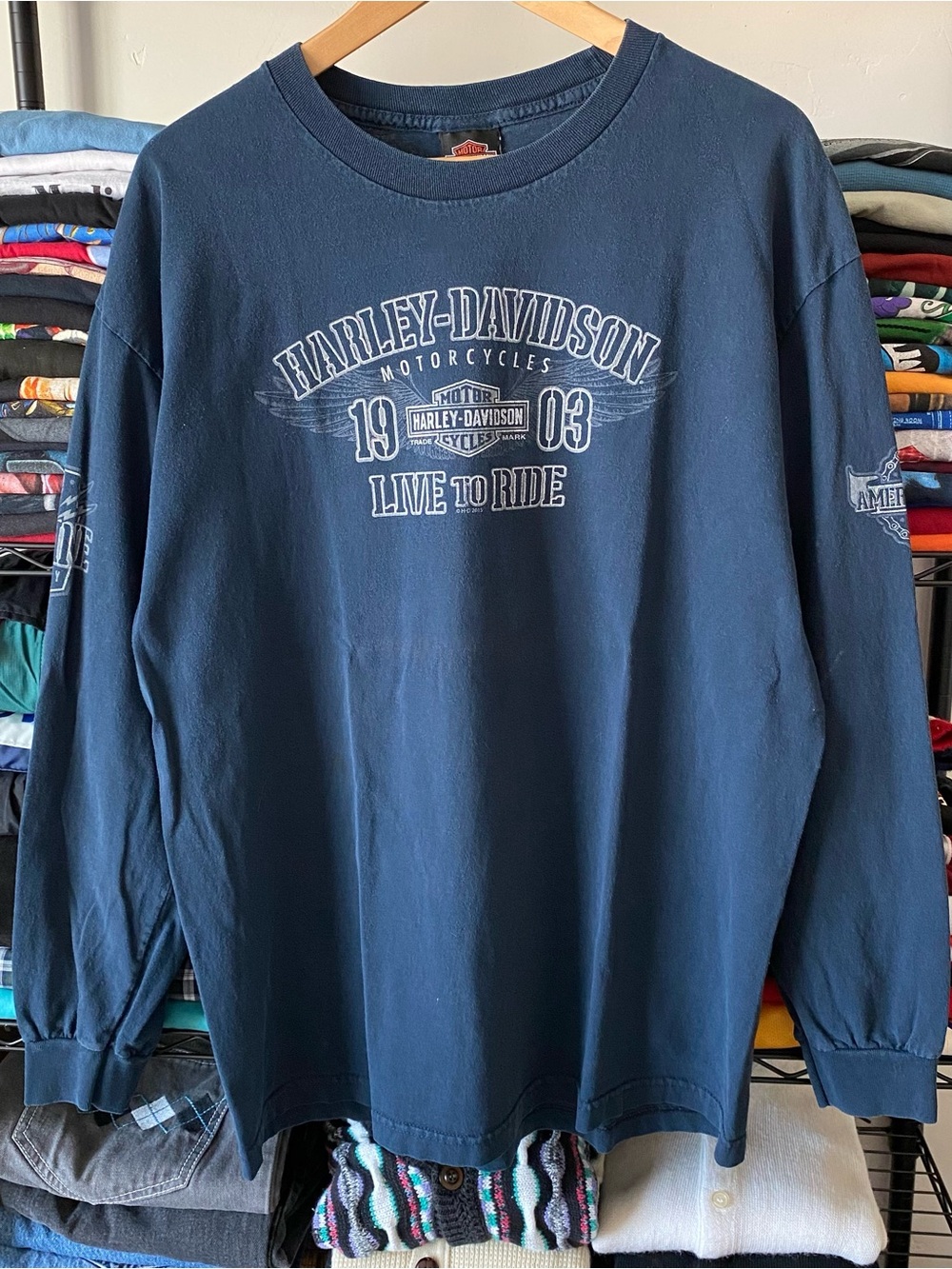 Harley Davidson Longsleeve T-Shirt Loma Linda California 2015 All Over Print